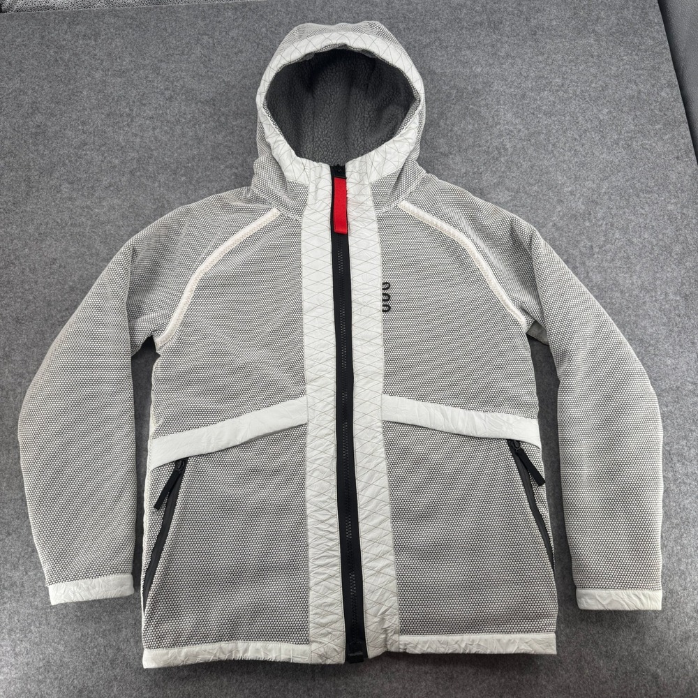 Vollebak Titan Fleece Hoodie Mens Small Indestructible Hoodie White Grey EUC